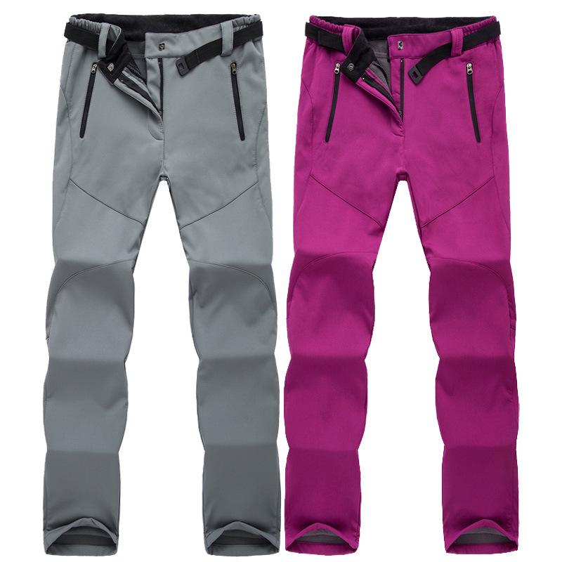 Ski Hiking Outdoor Pants Women Warm Fleece Padded Windproof Waterproof Trousers