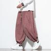 Autumn Winter Men Corduroy Harem Pants Men Loose Wide Leg Lantern Pants Chinese Print Casual Trousers Men