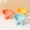 Ergonomic Cat Bowl With Angled Rim Neck Support Plastic Pet Food Water Dish In Multiple Colors