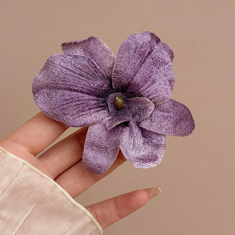 New Simulated Phalaenopsis Flower Hair Clip for Women French Elegant Barrettes Hairpin Girls Headwear Hair Accessories