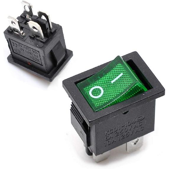 Oiyagai 5-Pack IEC320 C14 Power Inlet Module with Rocker Switch, 250V 10A Male Socket Plug, DPST Panel Mount Connector for DIY Power Supply Repair