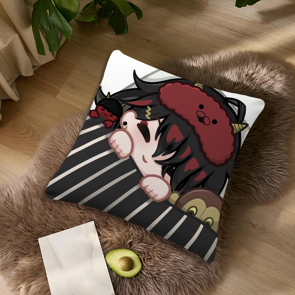 Vtuber Vox Akuma Cute Anime cushion For Bedroom Car Coffee Shop Room Soft and Living Room Sofa Decorative Pillow Cover Case