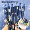 1Pc Random New Press Type Ballpoint Pens 0.5mm Cute Astronaut Writing Neutral Pen Student Gift Learning Office Supplies