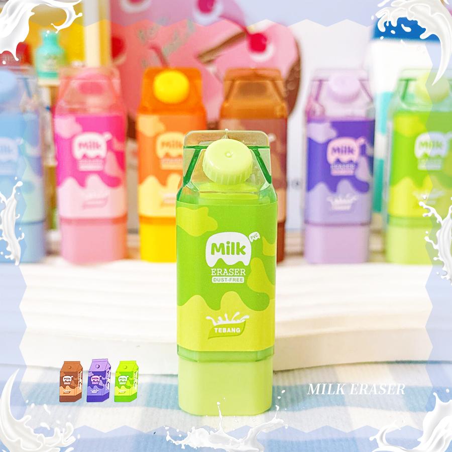 Kawaii Stationery Items School Teacher Gift Office Supplies Classroom Back To School Milk Carton Rubber Erasers Cute Things