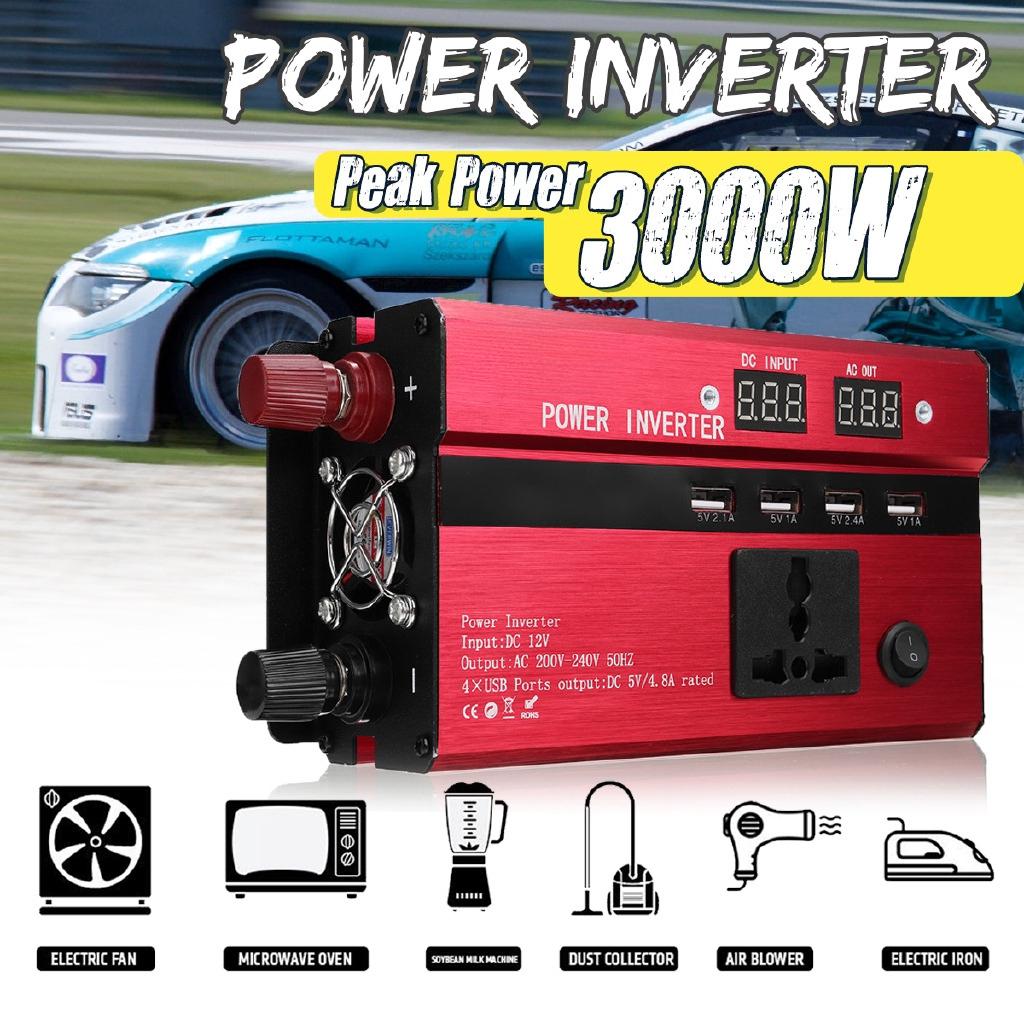 Solar Power Inverter LED 5000W 12v DC to 220V AC Sine Wave Converter