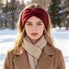 Stylish Retro Knot Headband Women Winter Headband Twist Knitted Thick Warm Ear Elastic Hair Accessory for Autumn Warmers Cozy Head Wrap Cold Weather