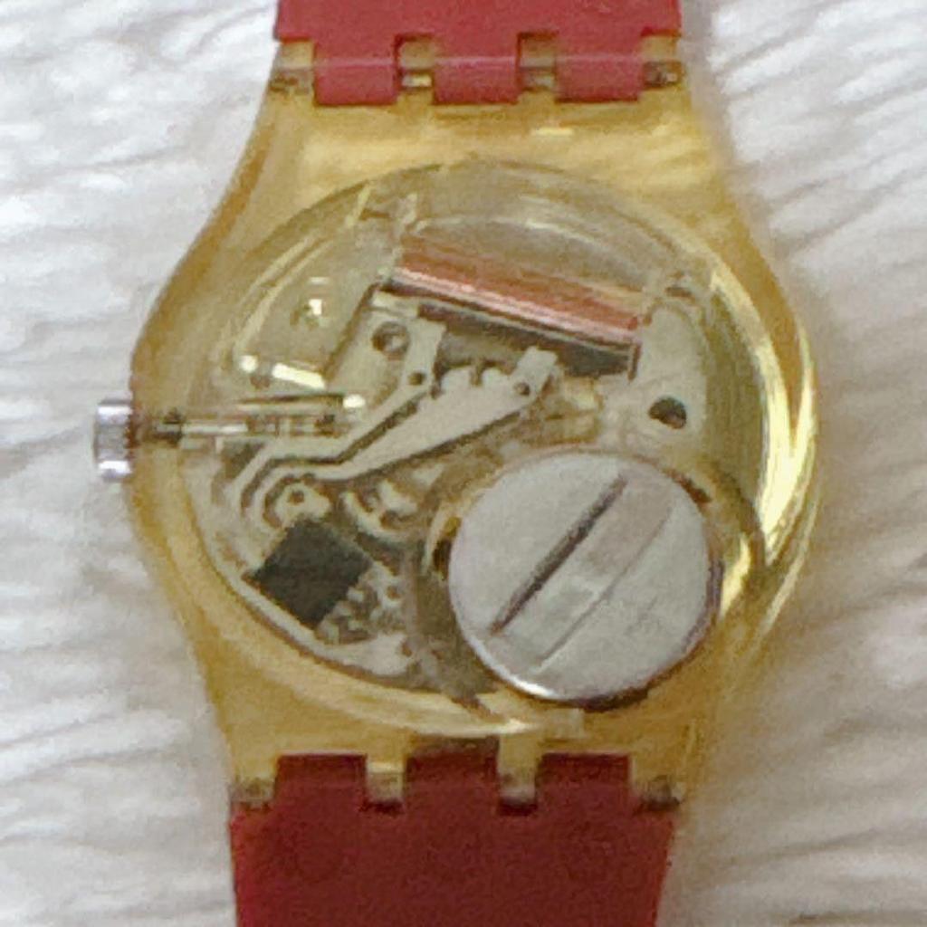 Used SWATCH Swatch 1991 Ladies Watch with Case Battery Replaced Working Item Red Vintage Y2K Quartz