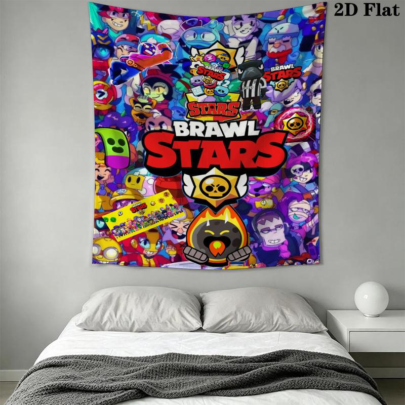 Brawl Stars Wall Tapestry Aesthetic Wall Hanging Printed Fabric Blanket Decorative Tapestries for Bedroom Living Room Home Decor