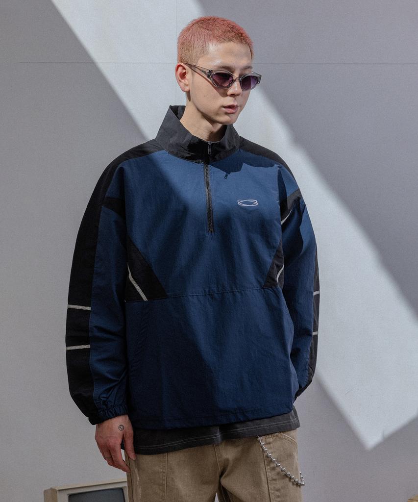 Burning Capone Bc Pattern Line Anorak Navy