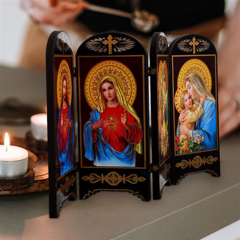 The Virgin of Wooden Ornament Christmas Table Decoration