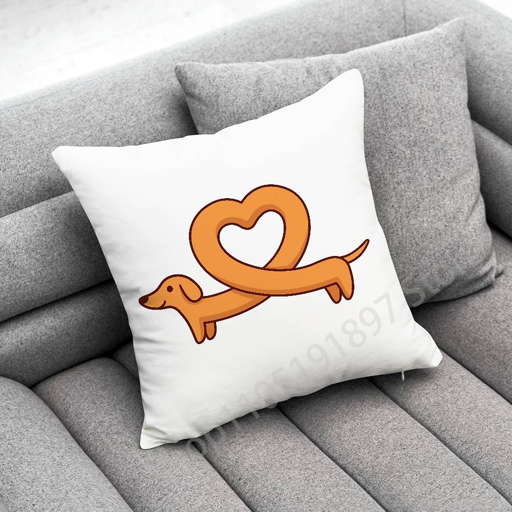 Dachshund Sausage Dog Puppy Christmas TREE Throw Pillow Case For 45*45cm 40cm 30cm 50cm 55cm Square Home Pillowcase Case