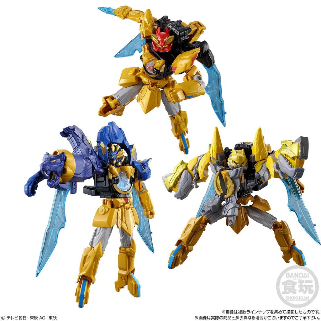 BANDAI Minipla Number One Combined Series 01 Tega Sword Leon Buster 50 Tyranno Hammer 50 Candy Toys Ramune Candy & & (12 pieces) &