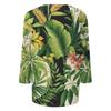 Women’s Casual Round Neck Three Quarter Sleeve Floral Print T Shirt Top with Relaxed Fit for Daily Wear and Comfort