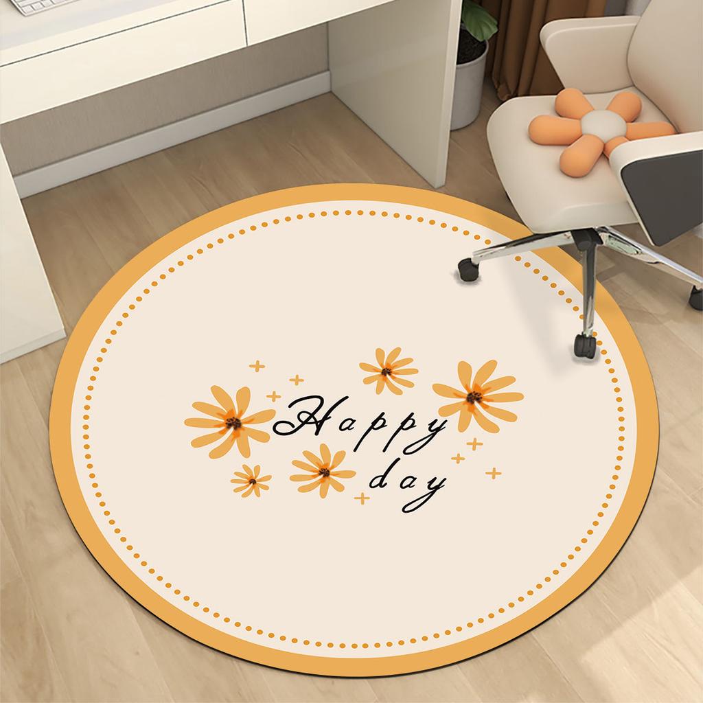 Circular Anti Slip Floor Mat Computer Chair Absorbent Floor Mat Swivel Chair Protective Mat Study and Home Chair Quick Drying Mat