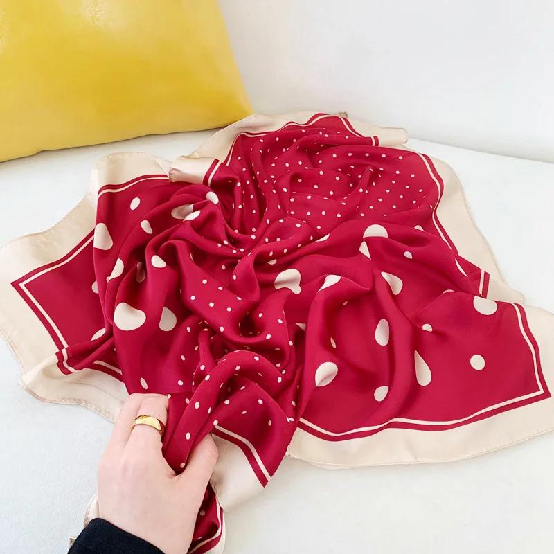 70*70cm Fashion Handkerchief Neck Scarf For Women Small Shawl Silk Satin Hair Scarfs Female Square Headband Bandana Head Scarves