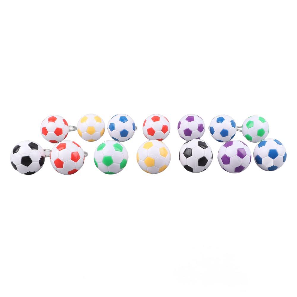 14pcs Pull On Closure Football Keychains Waterproof Design Sport Ball Key Chain  Bag Decoration