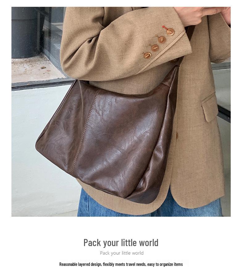 Meilade 2025 Autumn/Winter Retro Korean Tote Bag - Large Capacity, Versatile Crossbody Women's Handbag