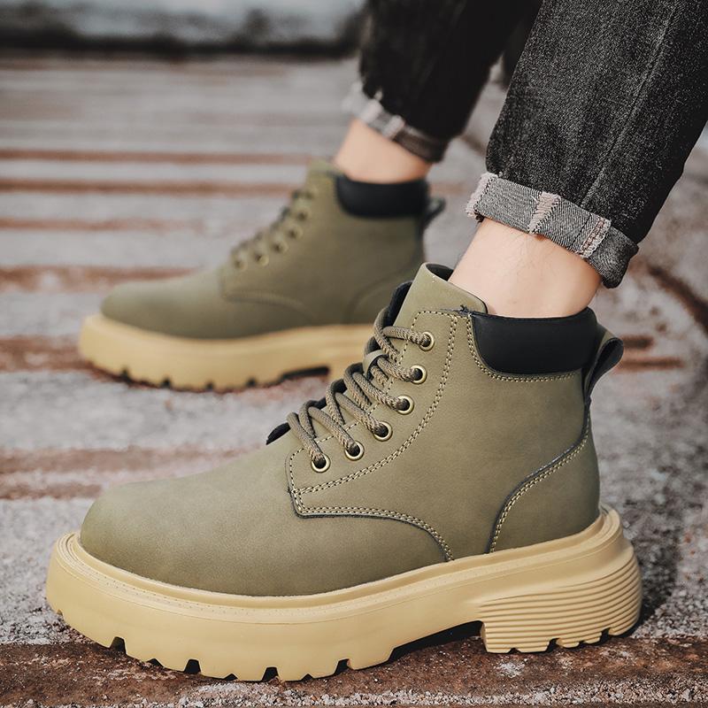 Classic Genuine Leather Motorcycle Boots Men High Quality Ankle Boots Fashion Designer Man High Top Footwear Outdoor Basic Shoe