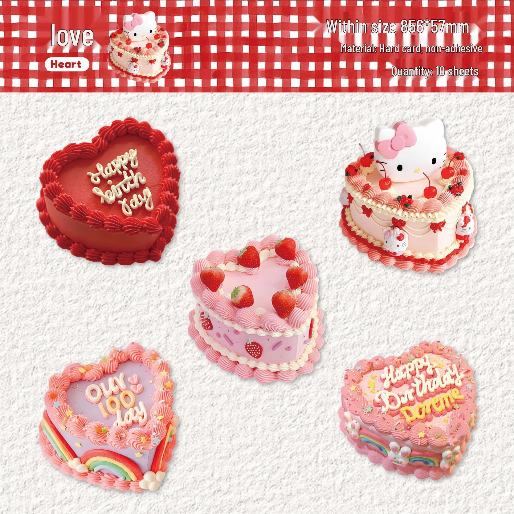 Retro Cake Series Sticker Pack: 6 Styles for Journals and Collage