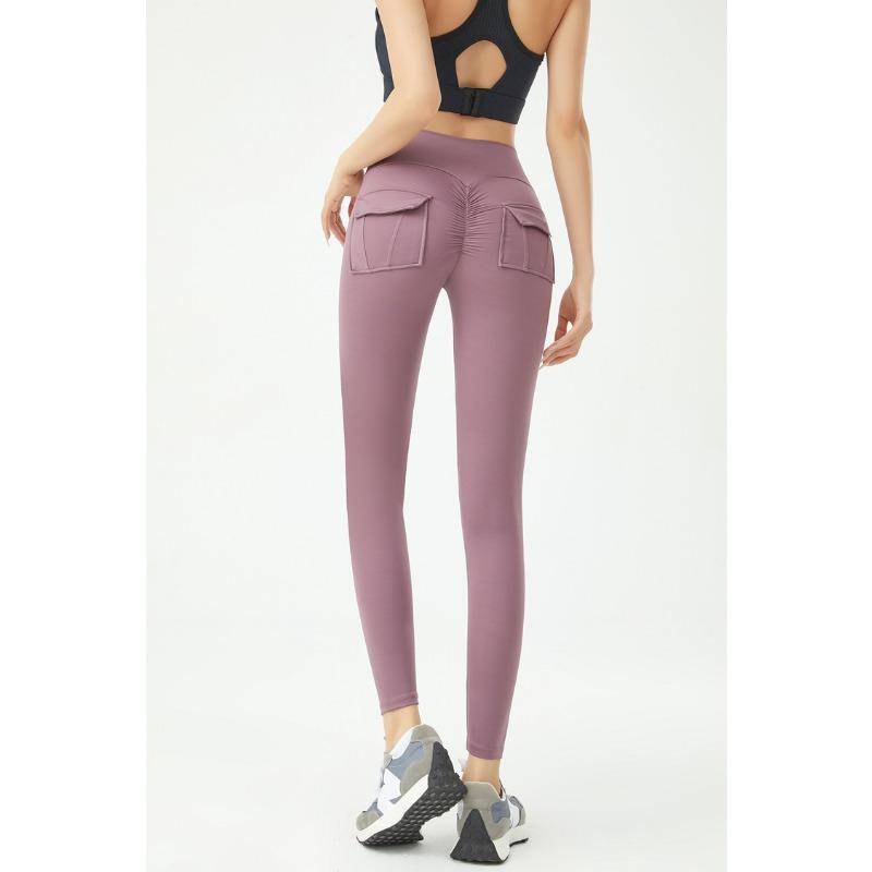 Workwear Wind Fitness Pants Women with Pockets Sports Leggings Stretch High Waist Peach Hip Pants Sexy Pants Skinny Leggings for Women