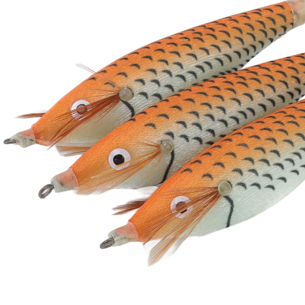 14PCS 8cm Length Squid Jig Luminous Artificial Shrimp Lure Squid Hook Lure Saltwater Fishing