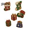 Faux Pearl Painting Magnet 6Pcs DIY Fridge Magnet Santa Snowman Stocking Tree Refrigerator Crafts Gingerbread Snowflake Handmade Rhinestone