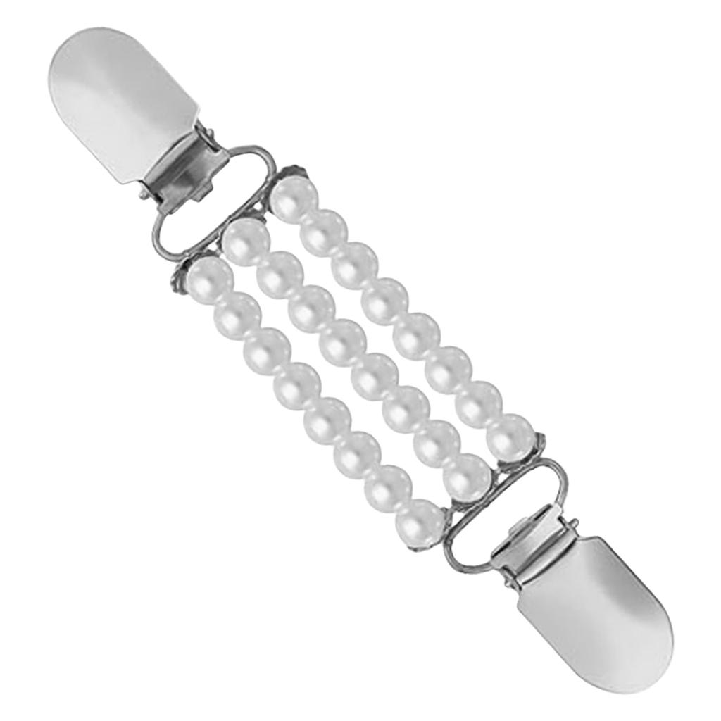 Fashion Pearl Fixed Strap Charm Safety Pin Brooch Beaded Cardigan Clip Suitable for Enhancing Style and Security