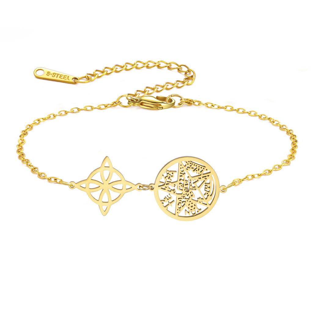  Wicca Witch Knot Bracelet Stainless Steel God Name Tetragrammaton Pentagram Bracelet Solomon Amulet Jewelry Wholesale