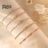 Lightweight Daily Wear Jewelry 5Pcs Beaded Bracelet Stack for Women Teenage Girls, Tiny Gift Ideas Best Friends Beads Bracelets, Elastic Stretch Boho