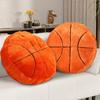 Kids' Ball Plush Pillow - Compressible Soft Long-Haired Soccer, Basketball, Baseball & Stuffed Animal Bed Cushion with Team Logos-Like Patterns