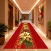 Red Long Corridor Carpet Festive Flowers Design El Washable Runner Rug Decoration Home Hall Passageway Foot Mat Easy Clean