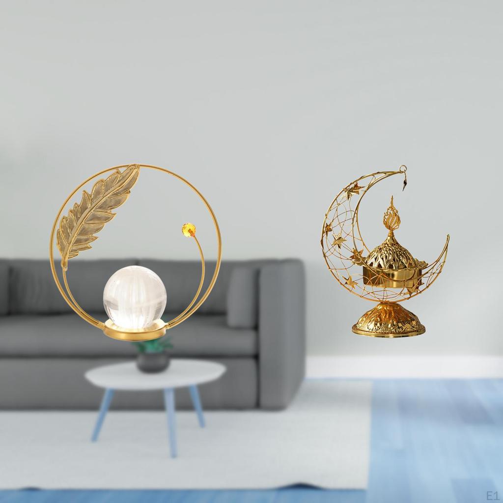 Crystal Sculpture Metal Figurine Antique Candle Stand Decorative Ornament for Living Room Fireplace