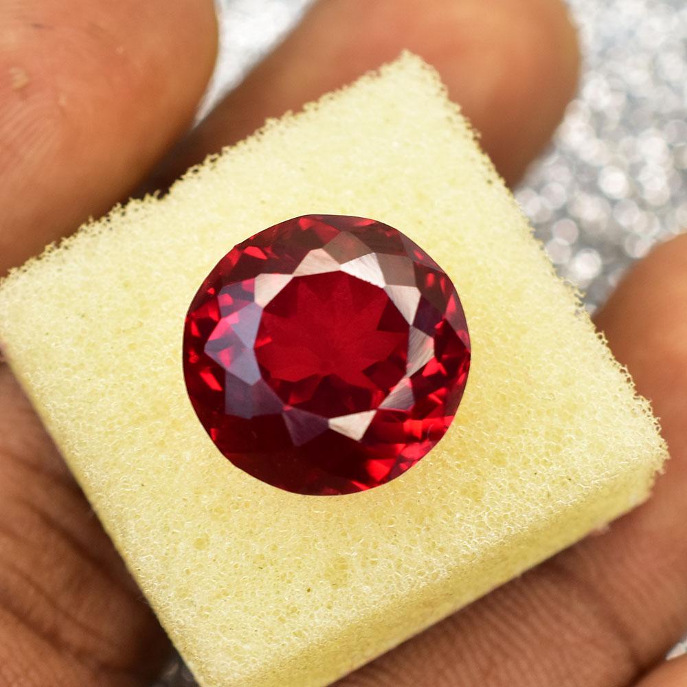 Natural Red Ruby Loose Gemstone 15.5 Ct Round Shape Unique for Jewelry Making and Gem Collections