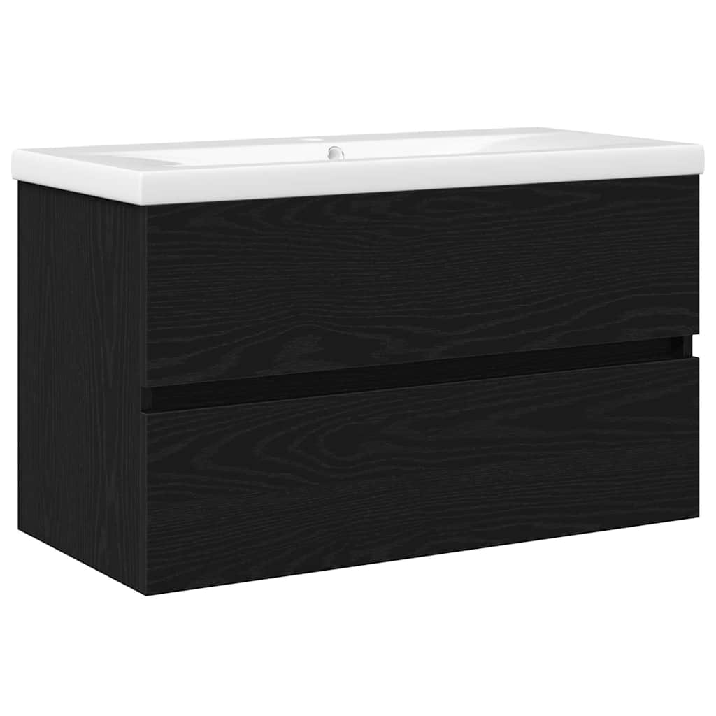 Washbasin Cabinet Black Oak Effect 80 x 39 x 62 cm
