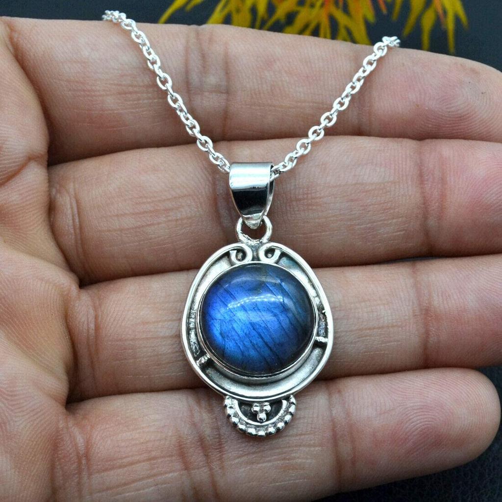 925 Silber Halskette, Labradorit Halskette, Designer Halskette, Boho Schmuck, Geschenk für Sie, handgefertigter Schmuck, Silberkette, Geburtstagsgeschenk