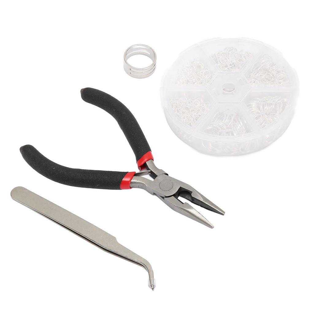 Jump Rings Assorted Size Smoothing Colorfast Sturdy Alloy Steel Jewelry Making Rings with Pliers