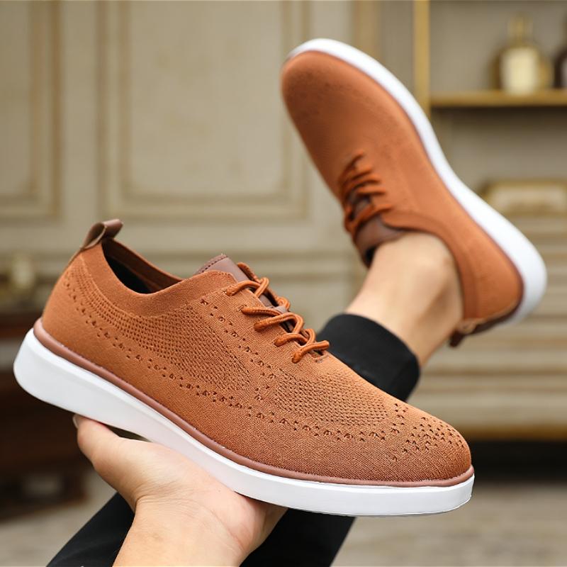 Men's Lightweight Casual Shoes  Breathable Knit Sneakers Comfortable Walking Shoes Non-Slip Soft Sole Outdoor Male Footwear