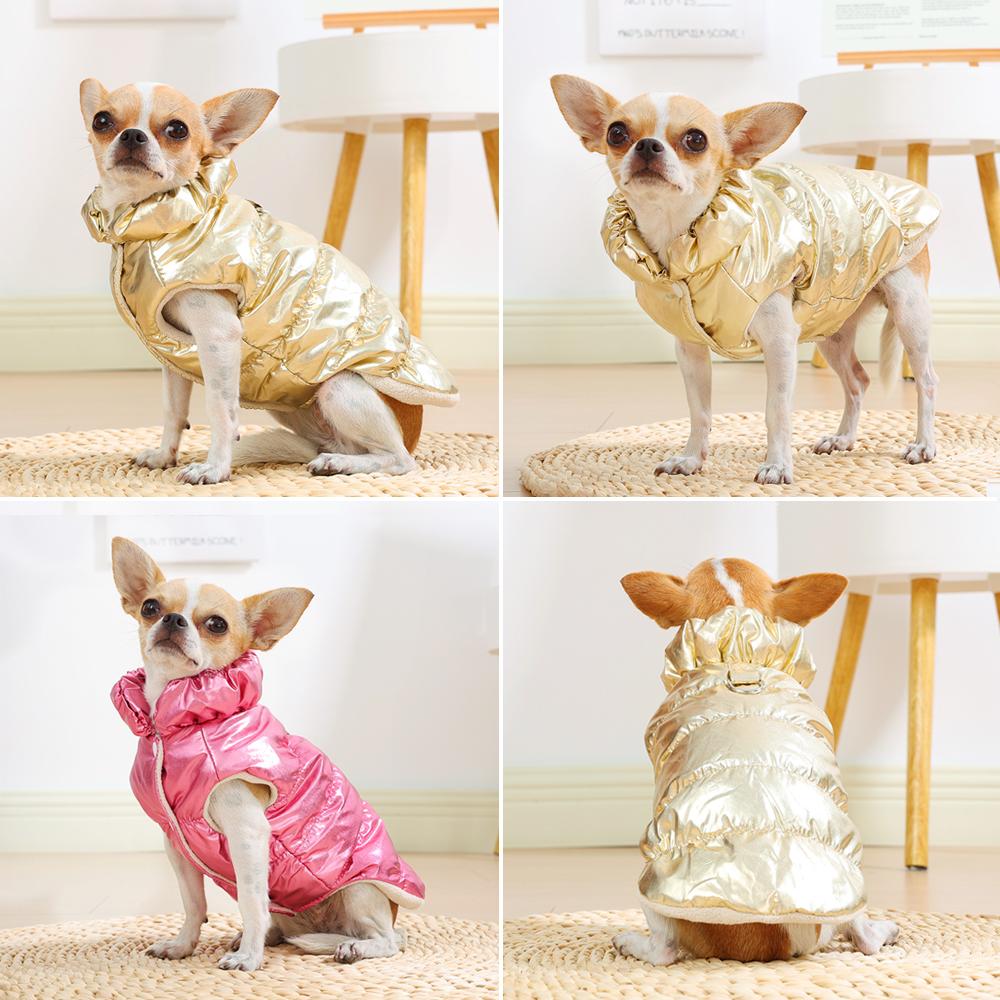 Waterproof Puppy Jacket Coat With D-ring Winter Warm Fleece Dog Clothes For Small Medium Dogs Cats Yorkie French Bulldog Outfits