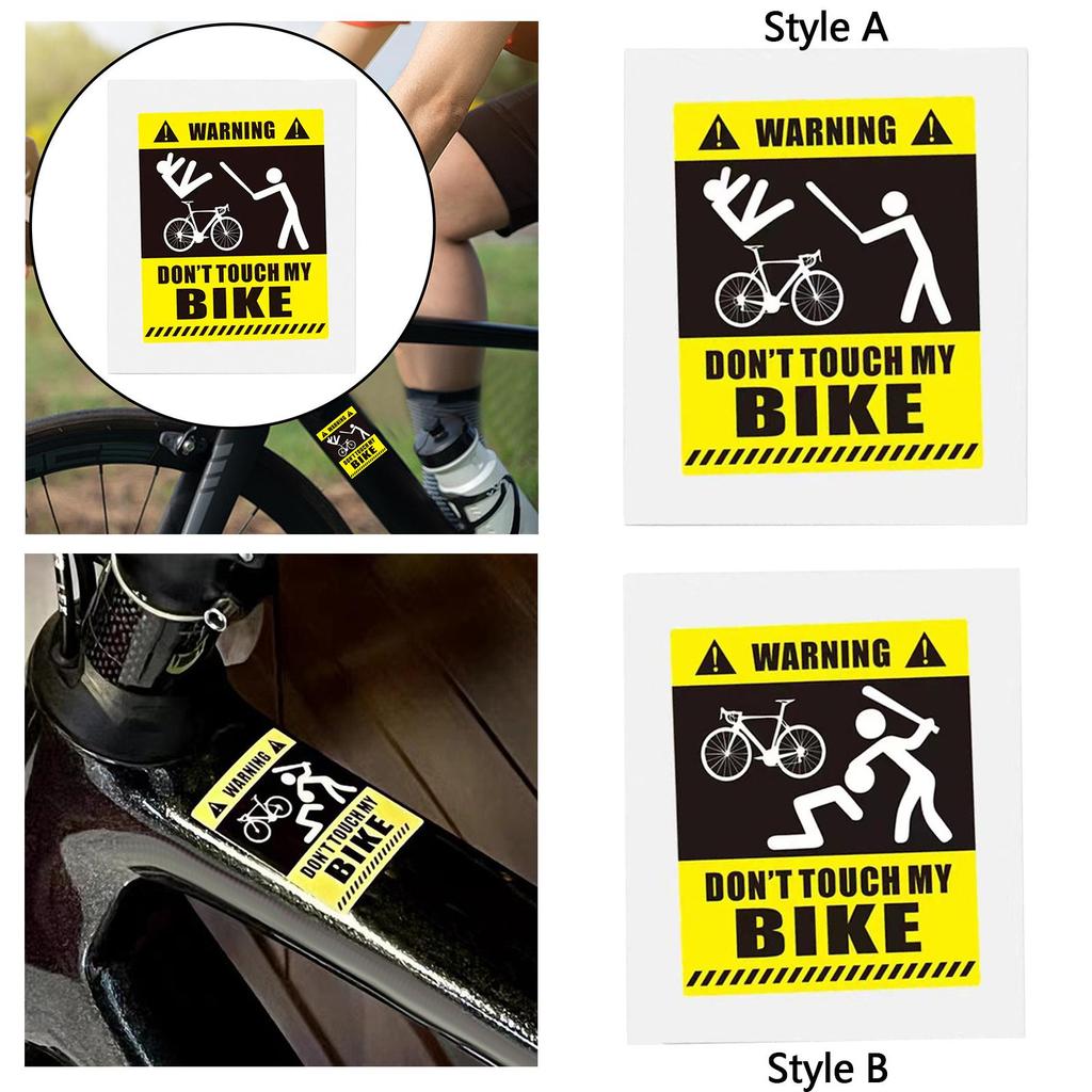 Dont Touch My Bike Bike Sticker, 3D Funny Scratch Resistant Reflective Warning Sticker for BMX, Mountain Road Bike Accessory