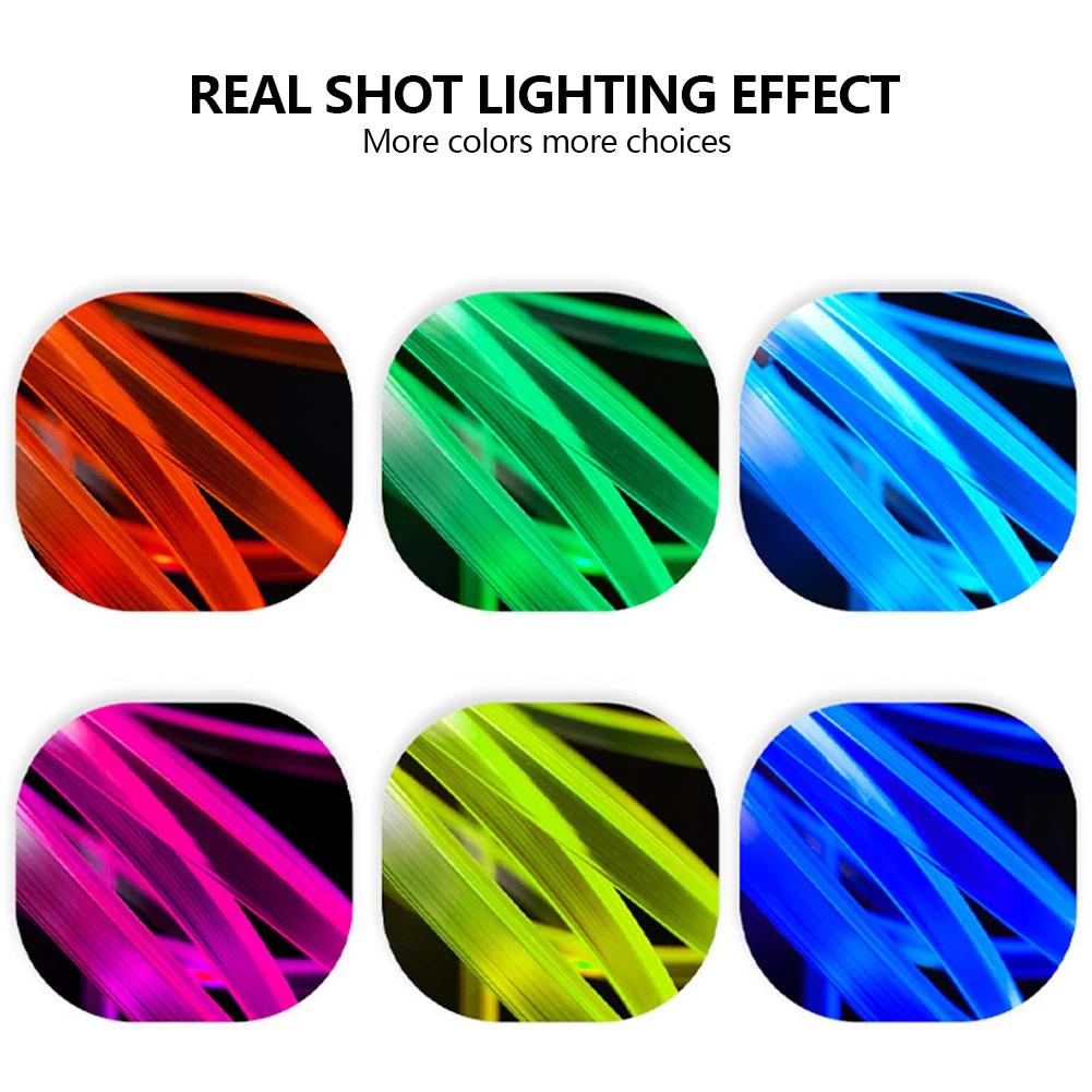 RGB LED Fiber Optic Car Ambient Light Strip Multi-color Dashboard Decoration Interior Mood Light 1/2/3/4/5 Meter Custom Length