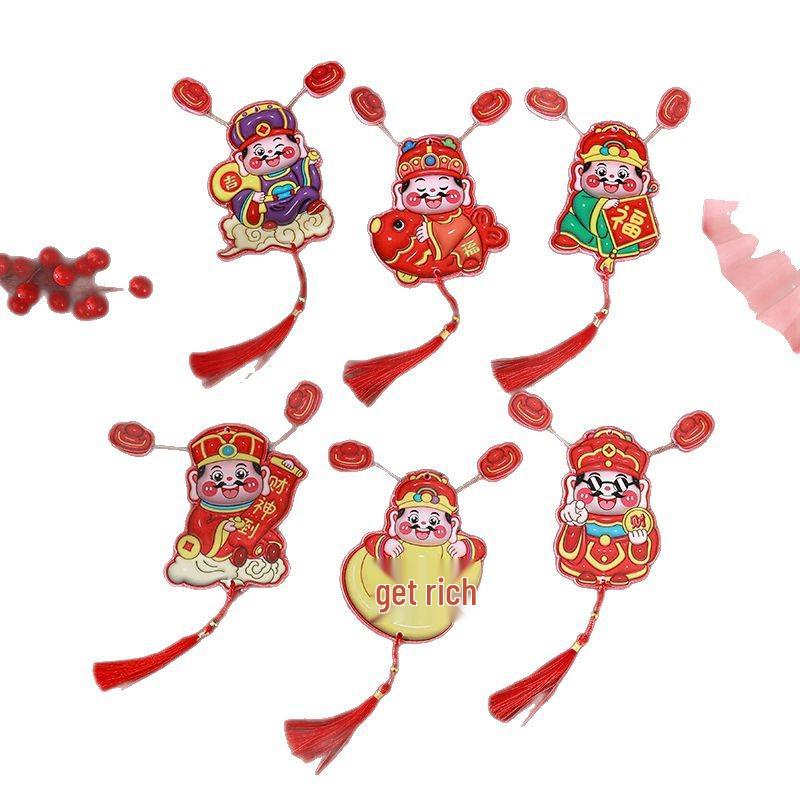 2026 God of Wealth Refrigerator Magnet: Festive New Year Hanging Ornament for Home Decoration