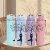 1PC Abstract Tree Human 750ml Sports Water Bottle Leakproof Straw Lid Outdoor Office Home