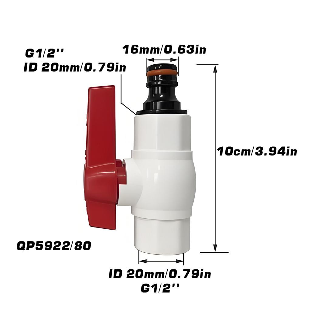 Garden Irrigation Water Tank Connector Fittings Internal Thread G3/4'' 1/2'' PVC Ball Valve&nipple Female Connectors