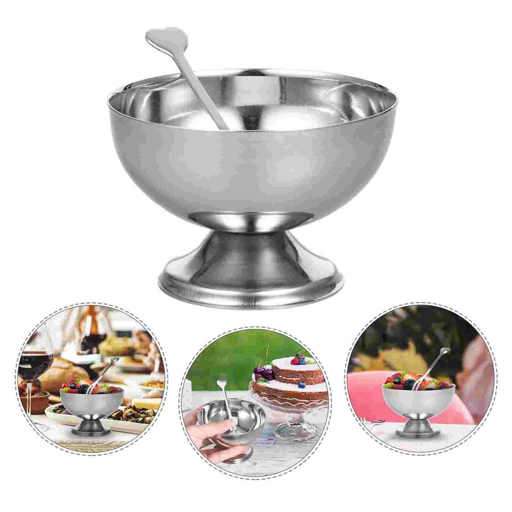 Stainless Steel Dessert Cup Snack Bowl Salad Displaying Decorate Mixing Ice Cream Household Tableware Candy