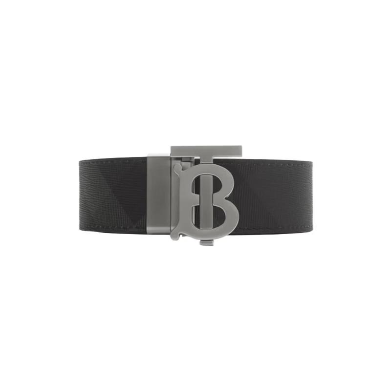 Burberry Men's Reversible Check TB Buckle Belt