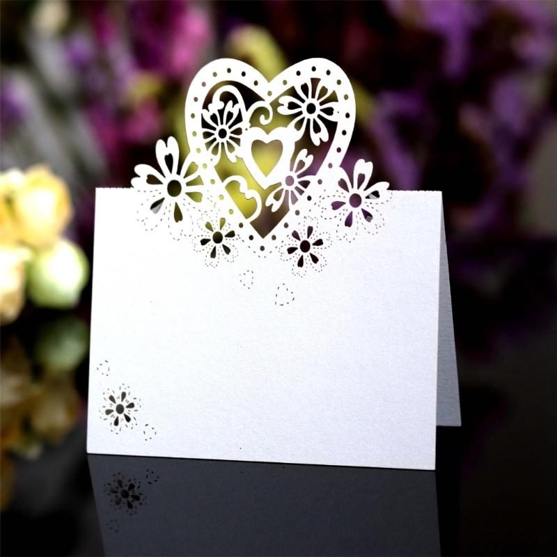 50Pcs Heart Shape Table Number Cards Wedding Table Number Card For Table Setting Wine Glass Christmas Wedding Decoration