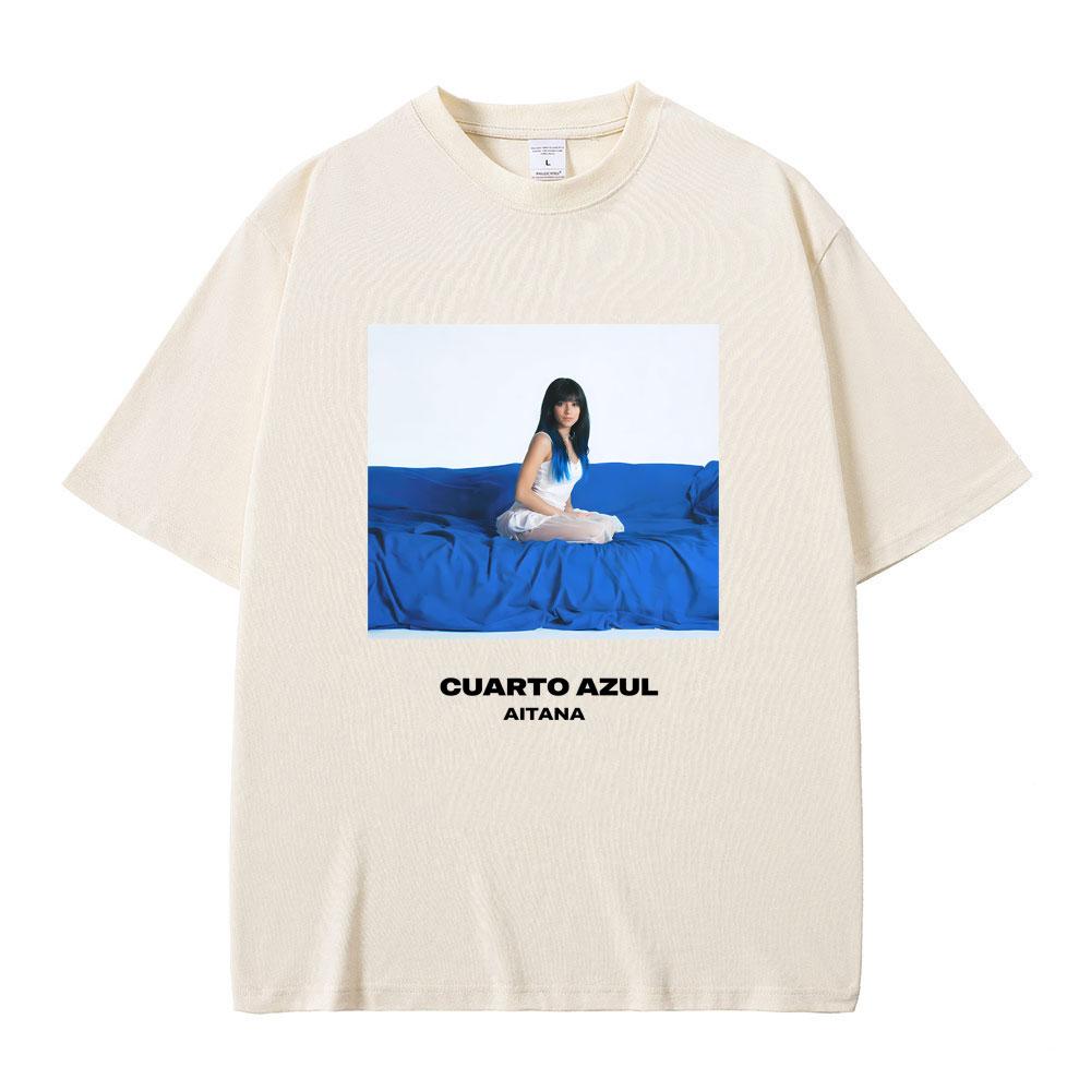 Singer Aitana CUARTO AZUL World Tour 2026 Merch T-shirt Unisex Women Fashion Casual Oversized T-shirts Streetwear Unisex Fans Gift
