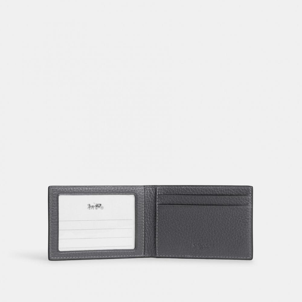 Coach Compact Billfold Wallet Gunmetal Black