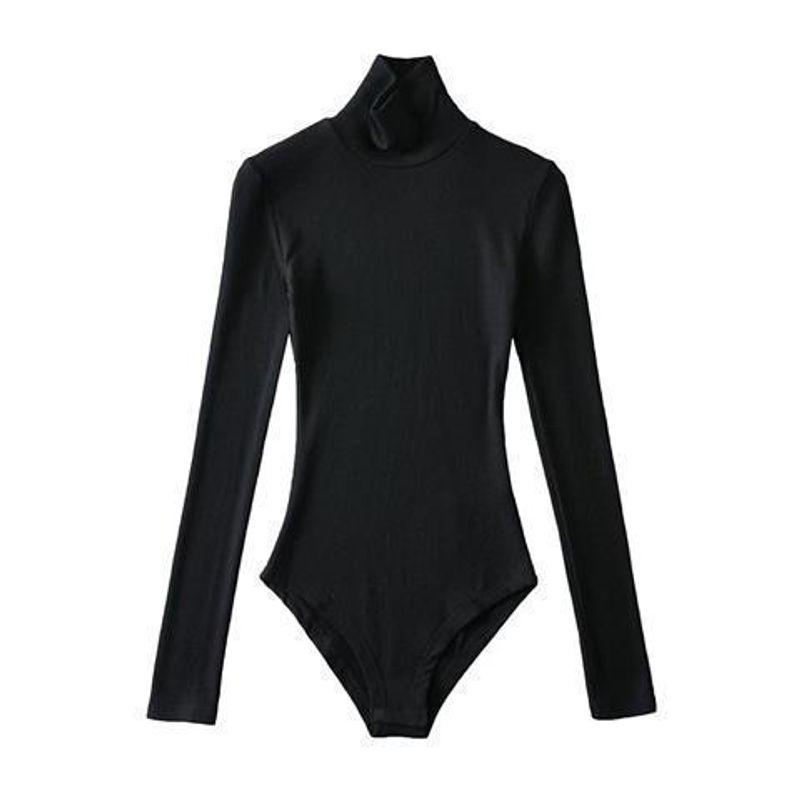 

Западный стиль Похудение Облегающий Поддельный Комбинезон Мамы Замысел Чистое Желание Внутренняя одежда Водолазка TS Платье Мужская Базовая Кофта с длинным рукавом Black S