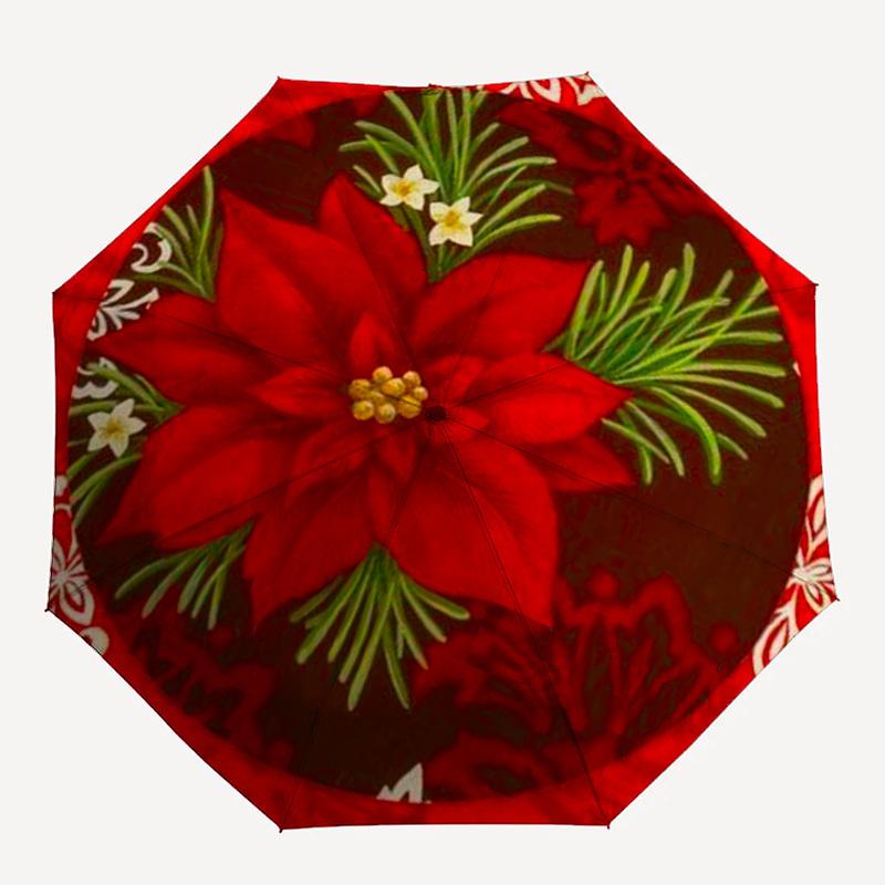 

1pc Christmas, Poinsettia, Festive Umbrella with Plastic Handle,Compact & Stylish,Suitable for All Seasons YS331025